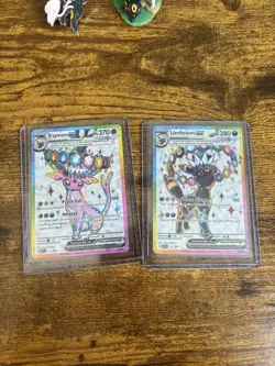 Pokemon TCG Umbreon And Espeon black star promo prismatic figure collection - Image 2