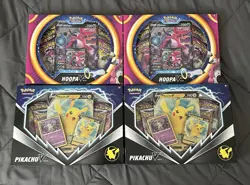 Lot of 4 - Pokemon TCG | Hoopa V (x2) + Pikachu V (x2) Box Sets | VV, BS, ES, FS - Image 1
