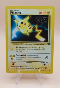 Pikachu Pokemon Black Star Promo #4 Pokemon Movie WOTC 1999 (1 of 2) - Image 1