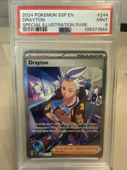 2024 Pokemon Scarlet & Violet SSP Drayton 244/191 PSA 9 Mint SIR Trainer - Image 1