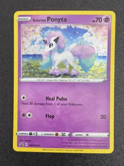 Pokemon TCG SWSH Black Star Promo Galarian Ponyta #SWSH013 Holo - Image 1
