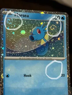 Pokemon Horsea SVP137 Promo Cosmos Holo Swirl 2x Bleed Error Swirl NM - Image 1
