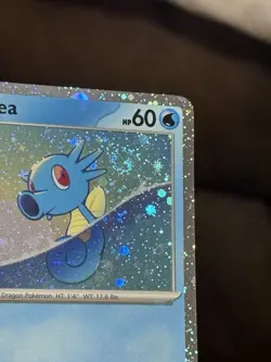 Pokemon Horsea SVP137 Promo Cosmos Holo Swirl 2x Bleed Error Swirl NM - Image 3