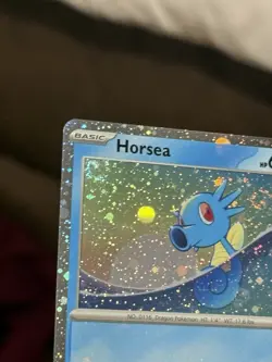 Pokemon Horsea SVP137 Promo Cosmos Holo Swirl 2x Bleed Error Swirl NM - Image 4