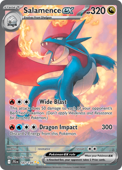 Pokemon TCG Salamence ex 187/159 Ultra Rare Journey Together NM/M - Image 1