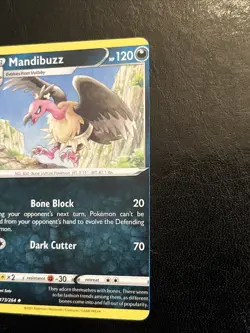 Pokemon TCG Mandibuzz 173/264 Fusion Strike Factory Error Miscut NM - Image 3