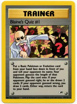 POKEMON - Gym Heroes Blaine's Quiz #1 97/132 NM - Image 1