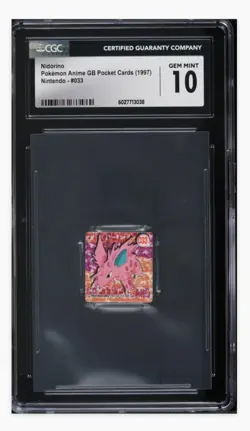 1997 🐱 Pokemon GB Pocket Card, #33, Nidorino Japanese , Nintendo, CGC-10 - Image 1