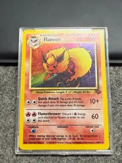 Eeveelution set: Vaporeon (1st ed), Jolteon (1st ed), and Flareon Pokemon Cards - Image 4