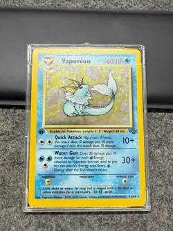 Eeveelution set: Vaporeon (1st ed), Jolteon (1st ed), and Flareon Pokemon Cards - Image 5