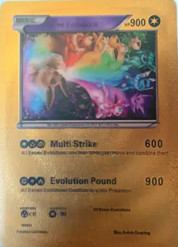 Eevee Evolutions Gold Foil Fan Art Pokemon Card - Image 1