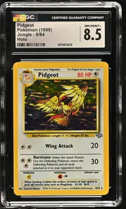 CGC 8.5 Pidgeot 1999 Jungle 8/64 Holo Pokemon Card - Image 1