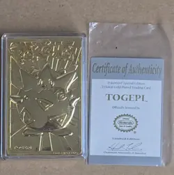 (4) 1999 Pokemon 23K Gold Plated Trading Cards. Mewtwo Charizard Pikachu READ - Image 2
