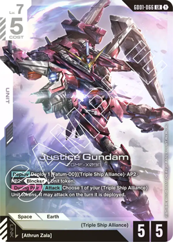 Gundam Card Game - Justice Gundam LR GD01-066 - English - Image 1