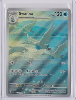 SWANNA 2025 POKEMON TCG WHITE FLARE ILLUSTRATION RARE HOLO CARD 110/086 - Image 1