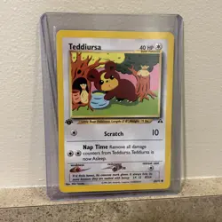 Pokemon Teddiursa TCG Neo Discovery Card 65/75 1st Edition Common - Image 1