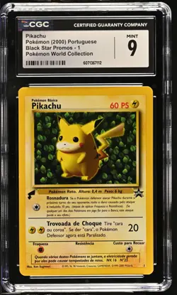 CGC 9 MINT Pikachu Black Star Promo 1 Pokemon World Collection Card - Image 1