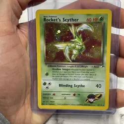 Pokemon WOTC Gym Heroes Unlimited Rocket's Scyther 13/132 Holo Rare MP+ Card - Image 1