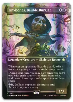 Tinybones, Bauble Burglar (Borderless) (Mana Foil) #388 NM Foundations Magic MTG - Image 1