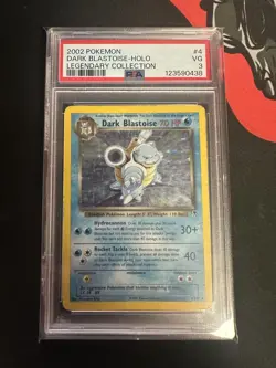 2002 Pokemon Legendary Collection #4 Dark Blastoise Holo PSA 3 - Image 1
