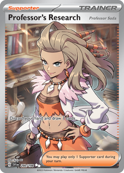 Pokemon Professor's Research 240/198 Ultra Rare Scarlet & Violet Base Set NM/M - Image 1