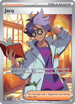 Pokemon TCG Jacq 236/198 Full Art Ultra Rare Scarlet & Violet Base Set NM/M - Image 1