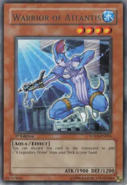 Yugioh Warrior of Atlantis FOTB-EN016 Rare 1st Edition NM - Image 1