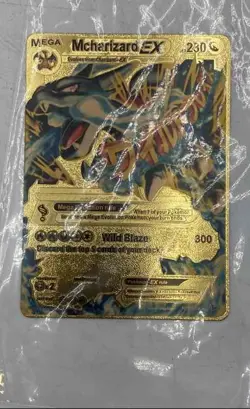 Pokemon Gold Mcharizard Ex Metal Mega Rare Wild Blaze Trading Card - Image 5