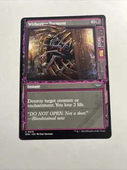 Withering Torment (Showcase) - Duskmourn: House of Horror MTG Plus Bonus Card!!! - Image 1