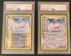 Pokemon Cards Mew Secret Wonders Holo & Reverse Holo Pair 15/132 DPBP#182 PSA 8 - Image 1