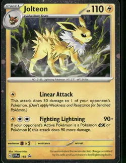 Jolteon - (Cosmos Holo) 169 Rare Holo NM Pokemon SV: Scarlet & Violet Promo Card - Image 1