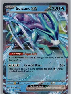 Suicune ex Classic Collection Trading Card Game Classic 010/034 NM - Image 1