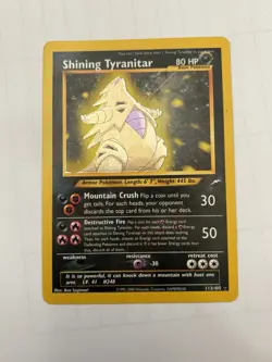 Pokemon TCG Shining Tyranitar Neo Destiny Holo Card 113/105 - Image 1