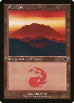 Mountain (#409) - Foil Retro Frame Dominaria Remastered NM MTG - Image 1