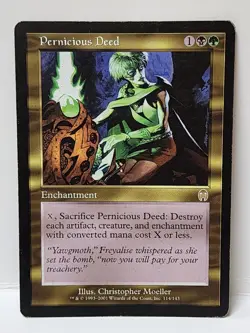 1x Pernicious Deed #B, MP (see photos), Apocalypse (APC), Magic Gathering, MtG - Image 1