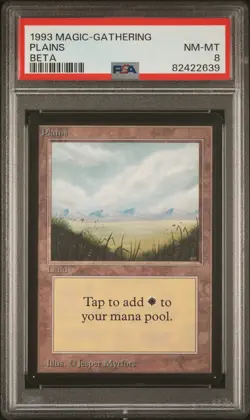 Plains - Beta - MTG - NM to MINT - PSA 8 - Image 1