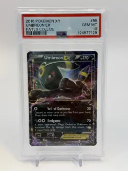 Pokemon 2016 Umbreon EX 55/124 Fates Collide Holo GEM MT PSA 10 - Image 1