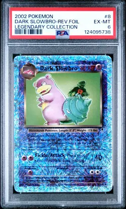 2002 Pokemon Legendary Collection Dark Slowbro 8/110 Reverse Holo PSA 6 - Image 1
