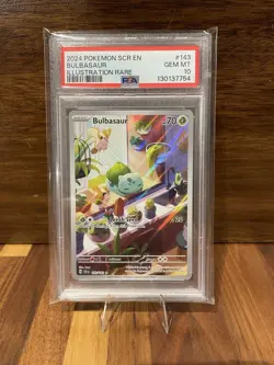 Pokemon Bulbasaur Stellar Crown Illustration Rare 143/142 PSA 10 Gem Mint - Image 1