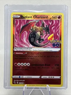 Radiant Charizard 011/078 Pokemon GO Holo Rare 2022 NM - Image 1