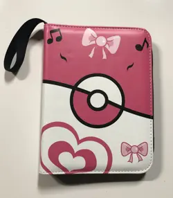 TCGAMES Pokemon Card Binder 4-Pocket Pink And White - Image 1