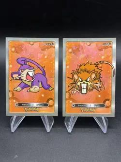 Pokemon Rattata Raticate 2024 Card Database Cracked Ice Holo US Seller - Image 1