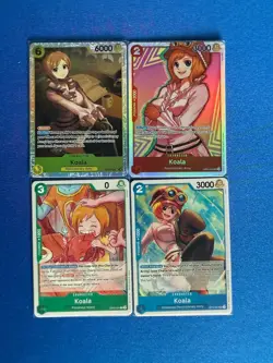 Koala One Piece TCG 4-card lot OP05/OP09 Super Rare+OP10 Uncommon+more - PWE - Image 1