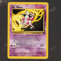 Pokemon TCG Mr. Mime Jungle Card 22/64 Unlimited Rare HP - Image 1