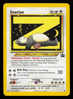 Snorlax 49 WOTC Black Star Promo Pokemon Card - Image 1