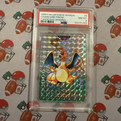 Charizard Pokemon 1996 Prism Carddass Vending Green Japanese 006 PSA 8 - Image 1