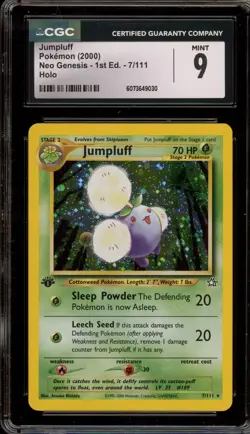 Pokemon Jumpluff Neo Genesis 1st Edition Holo Rare #7 CGC 9 Mint - Image 1