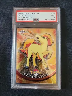 2000 Topps Chrome Pokemon Ponyta #77 PSA 9 Mint - Image 1