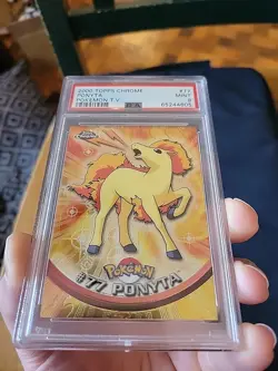 2000 Topps Chrome Pokemon Ponyta #77 PSA 9 Mint - Image 4
