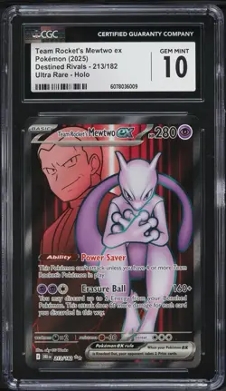 Team Rocket’s Mewtwo EX Pokemon (2025) Destined Rivals- 213/182 CGC 10 Gem Mint - Image 1